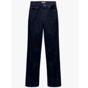 Zara High Rise Straight-Leg Jeans in Dark Blue